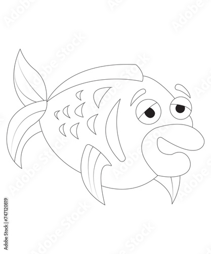 cute fish coloring page for kids