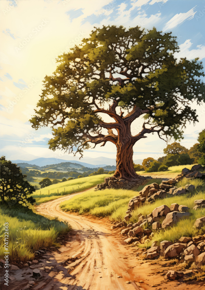Single tree with nature and blue sky background Single tree with nature and blue sky background