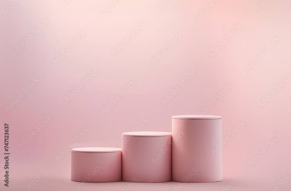 Podium product display scene with light and shadow in soft pink pastel background. Product display podium and business concept. Podium product display scene with light and shadow in soft pink pastel background. Product display podium and business concept.