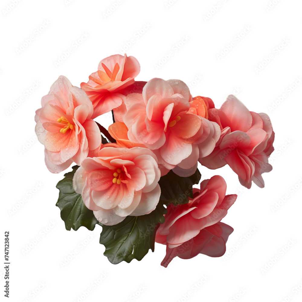 begonia isolated on transparent background, png