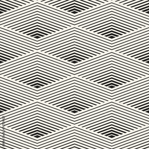Vector seamless pattern. Repeating geometric elements. Stylish monochrome background design.