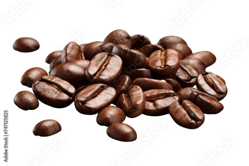 Coffee beans isolated on transparent background