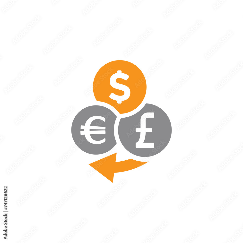 Currency flat icon design vector graphic of template, sign and symbol Currency flat icon design vector graphic of template, sign and symbol