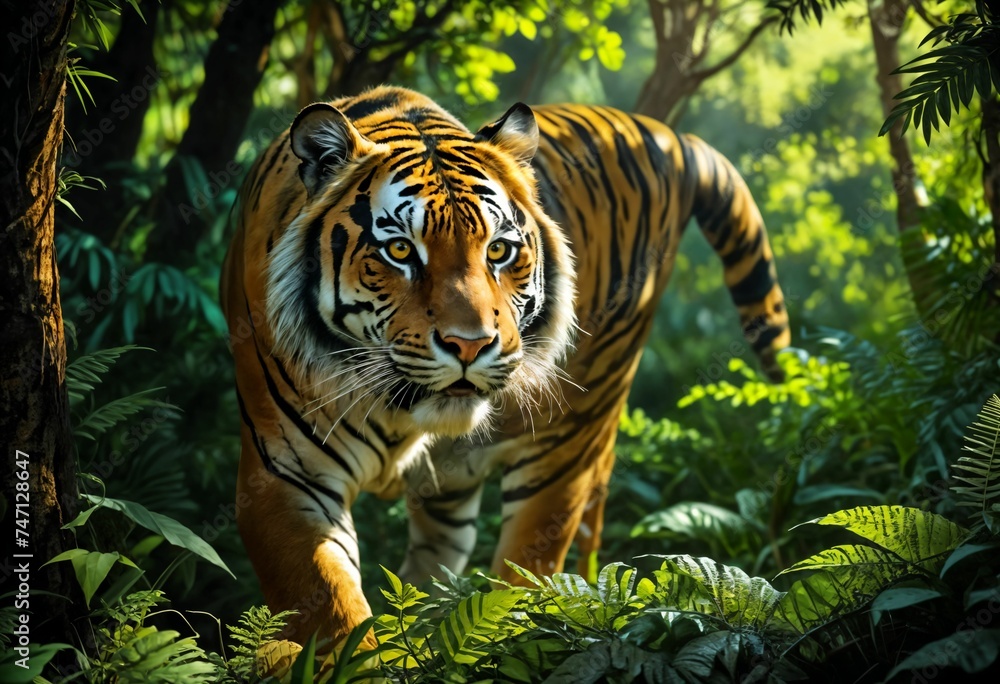 Tigers in their Natural Jungle Habitat ai generated Tigers in their Natural Jungle Habitat ai generated