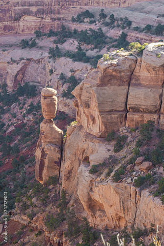 The area around Balanced Rock, seen from Fruita Canyon View in the Colorado National Monument