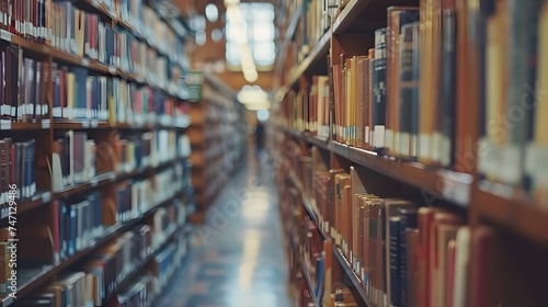 Blurred Library Rows with Tilt-Shift Lenses