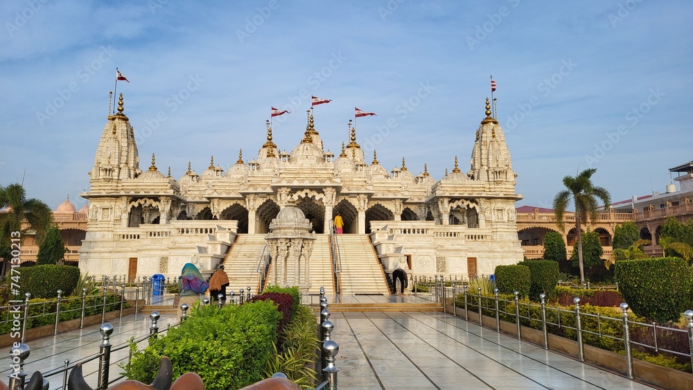 Bhuj, Gujarat India - Feb 19 2024: Shree Swaminarayan Temple Bhuj (Bhuj Mandir) in Gujrat.