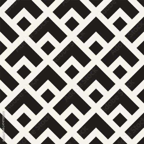 Vector seamless pattern. Repeating geometric elements. Stylish monochrome background design.