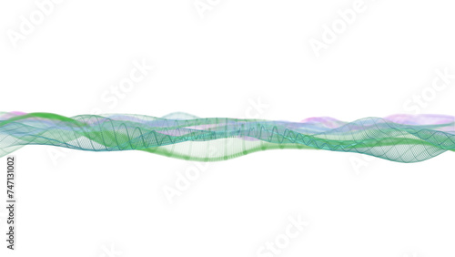 abstract background with glowing particles and wave lines	