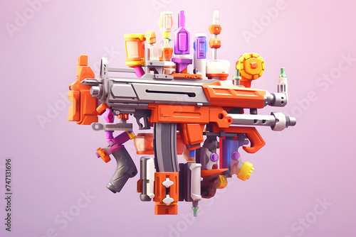 Wallpaper Mural 3d rendering of weapon elements Torontodigital.ca