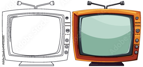 Comparison of old and new TV set designs