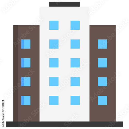 condominium multi color icon, use for modern concept, app, and web development	.