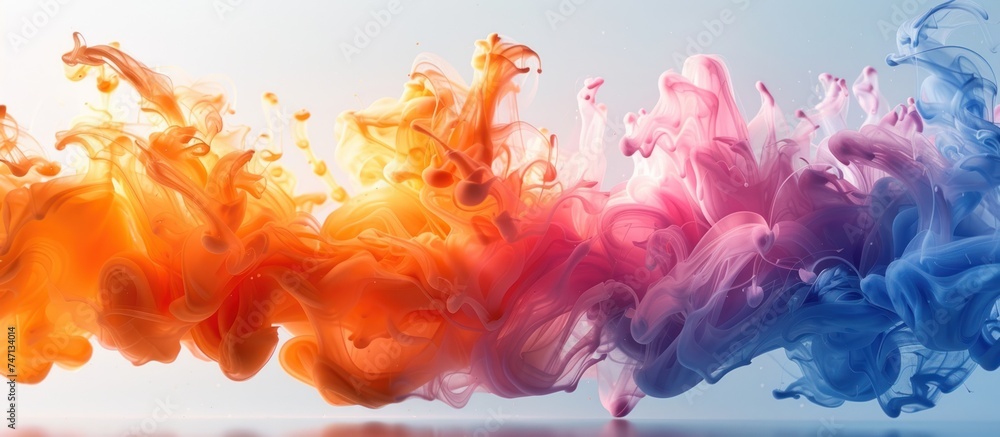 Colorful paint dripping