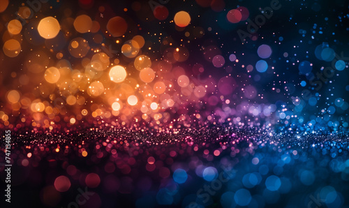 Abstract bokeh glitter background, creating a mesmerizing and sparkling visual display, perfect for adding a touch of glamour and magic to any design or setting.