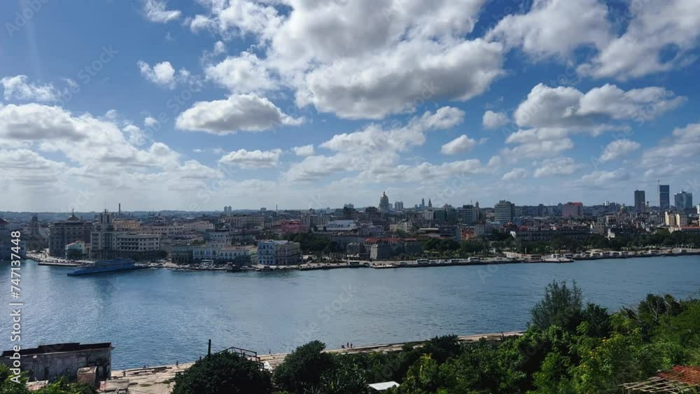 The famous building of the National Capitol. HAVANA - DECEMBER 20, 2023: The Old City of Havana with the Capitol in the distance. Wide view of El Capitolio from the observation deck The famous building of the National Capitol. HAVANA - DECEMBER 20, 2023: The Old City of Havana with the Capitol in the distance. Wide view of El Capitolio from the observation deck