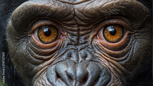 close up of a face monkey