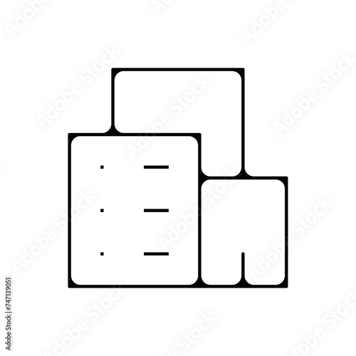 Icones symbole immeuble residence fin