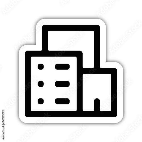 Icones symbole immeuble residence gras relief