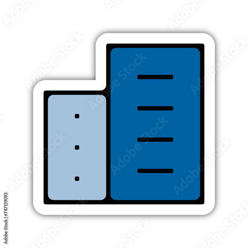 Icones symbole immeuble residence immeuble couleur relief