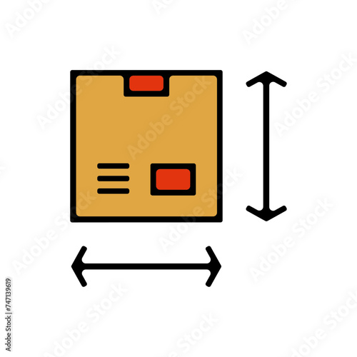 Icones symbole logo colis livraison logistique carton taille dimension couleur epais