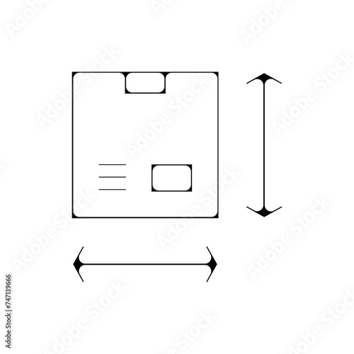 Icones symbole logo colis livraison logistique carton taille dimension fin