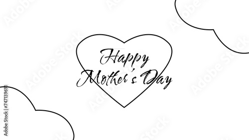 Happy Mother's Day with Text and Hearts Background Banner Digital Post