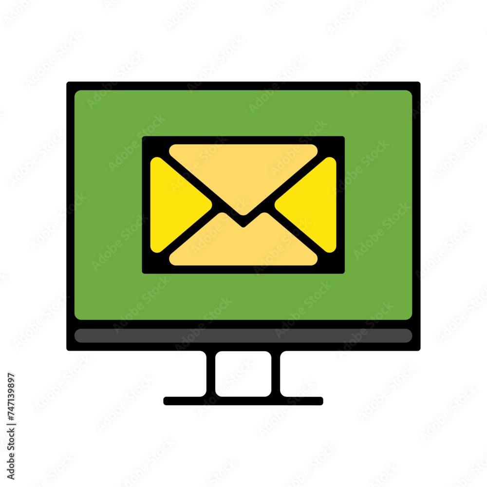 Icones symbole logo email ordinateur courrier couleur gras