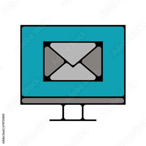 Icones symbole logo email ordinateur courrier couleur epais