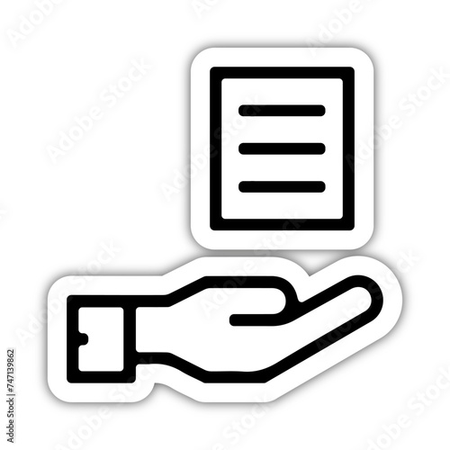 Icones symbole logo colis livraison logistique main et carton gras relief