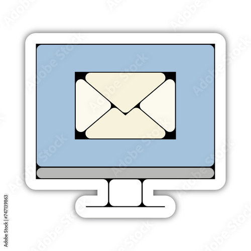 Icones symbole logo email ordinateur courrier couleur fin relief