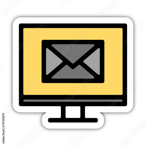 Icones symbole logo email ordinateur courrier couleur bold relief