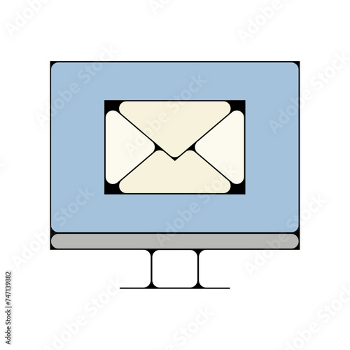 Icones symbole logo email ordinateur courrier couleur fin