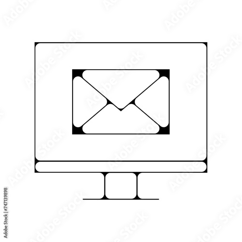Icones symbole logo email ordinateur courrier fin