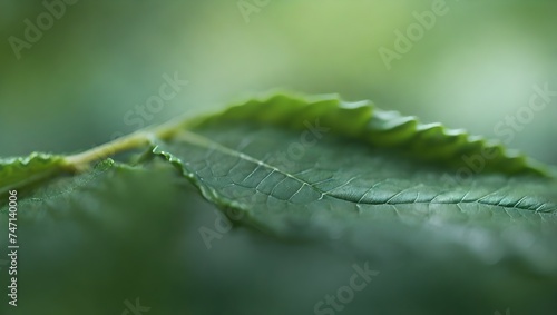 Abstract Blurred close-up of a leaf, with the veins and green texture merging into an ethereal, soft-focus background. GENERATIVE ai