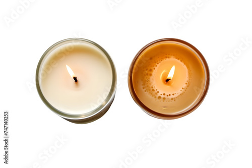 Two candles view from the top
