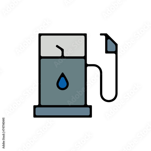 Icones symbole logo pompe carburant essence gaz couleur epais