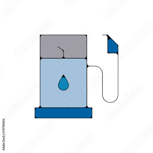Icones symbole logo pompe carburant essence gaz couleur fin