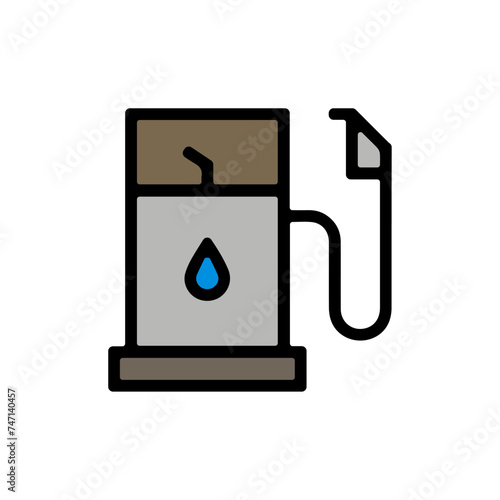 Icones symbole logo pompe carburant essence gaz couleur gras