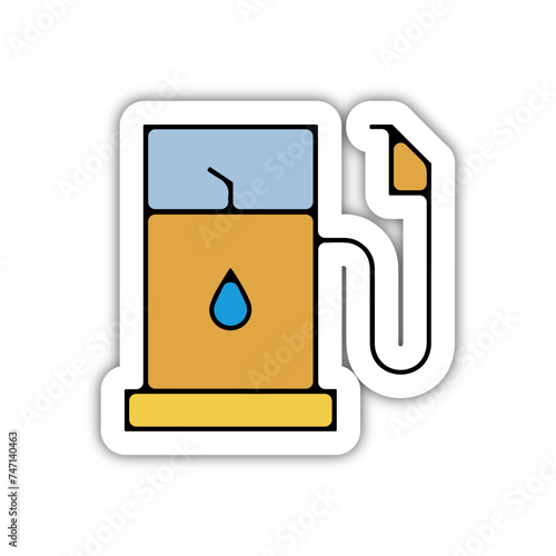 Icones symbole logo pompe carburant essence gaz couleur relief