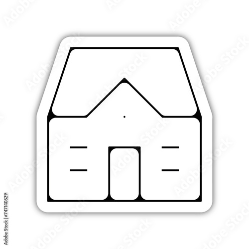 Icones symbole miason individuelle fin relief