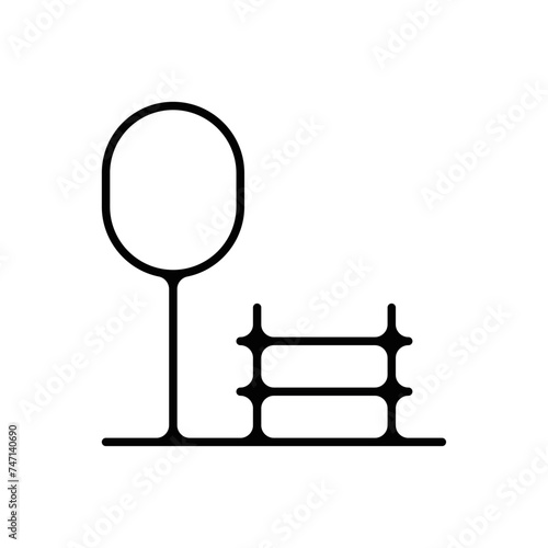 Icones symbole parc et ville nature banc public