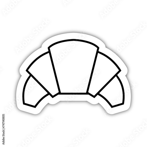 Icones symbole picto croissant pattisserie france fin relief