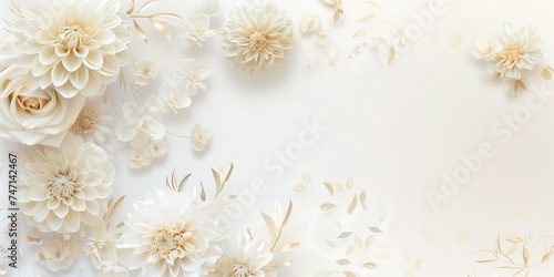 Wedding background with a white cream background