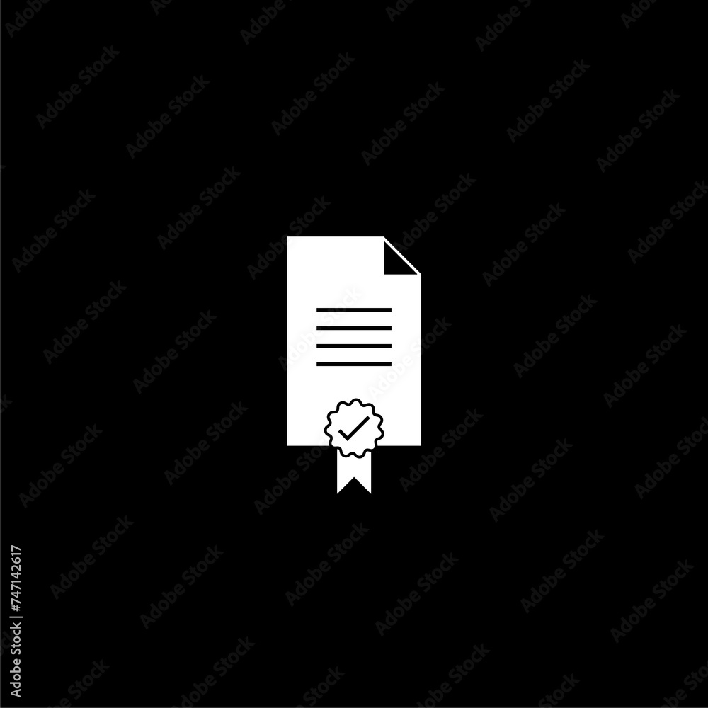 Sealed diploma icon isolated on black background from education collection. Sealed diploma icon isolated on black background from education collection.