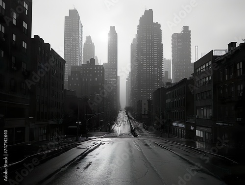 Empty asphalt roads in a modern city