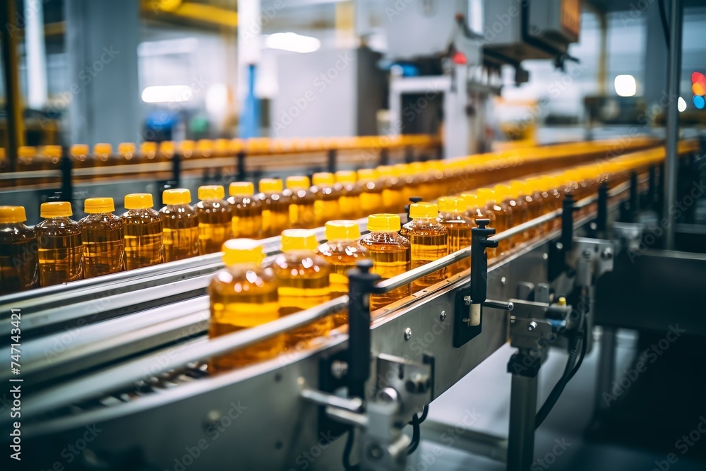 Fototapeta premium Tape honey, in the food industry, products ready for automatic packaging