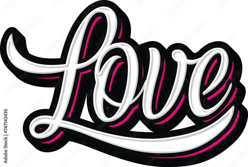 Love Hand Lettering Typography Vector Love Hand Lettering Typography Vector