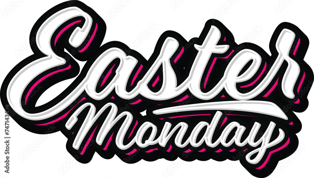 Obraz premium Easter Monday Hand Lettering Typography Vector