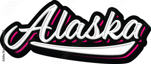 Alaska Hand Lettering Typography vector template