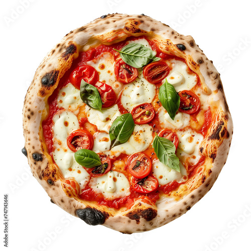 Neapolitan pizza Isolated on transparent background